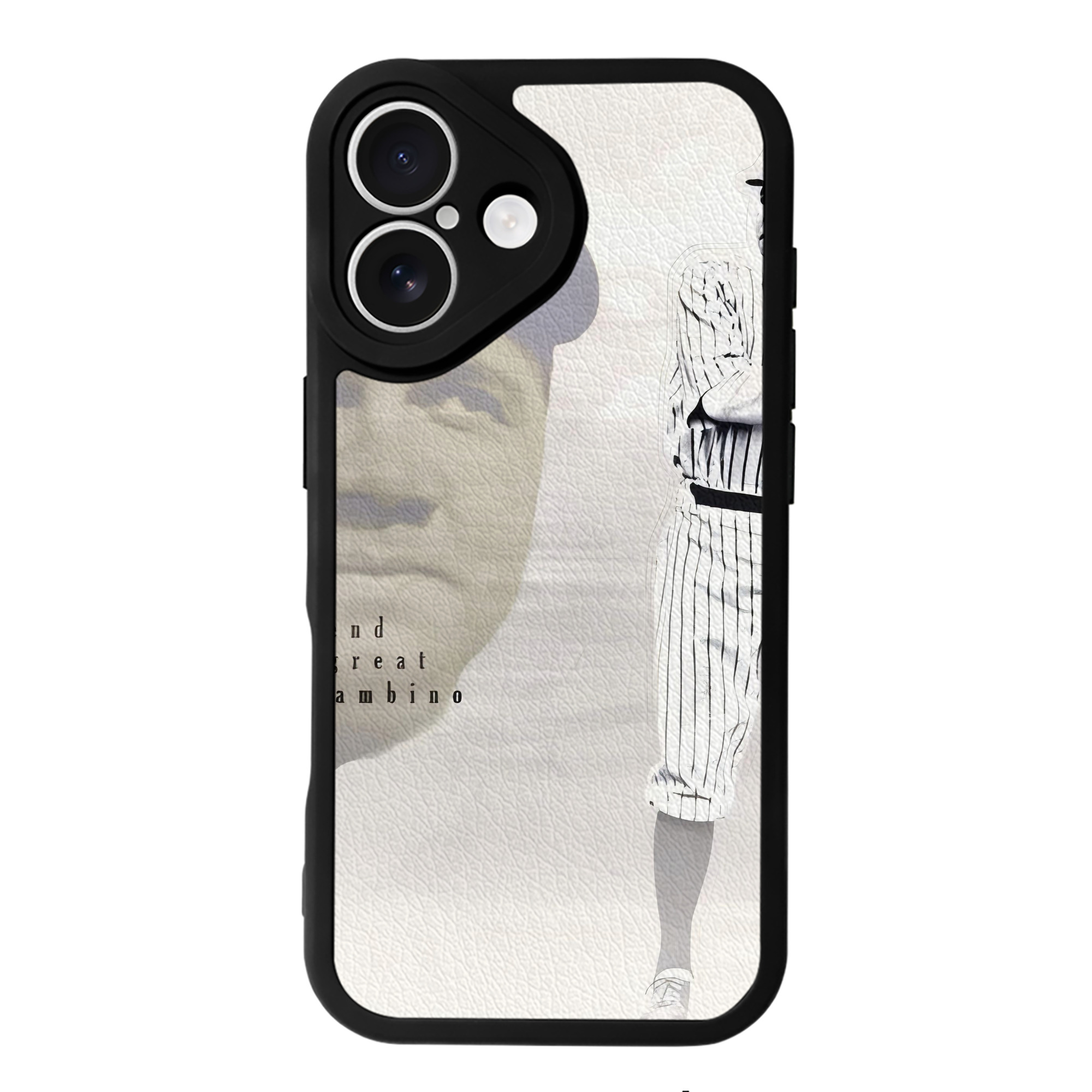 Babe Ruth 25 IPhone 16 Silicone Leather Case – UV Print, Lambskin Texture – Perfect Fit, Wireless Charging Compatible, Scratch Resistant, Precise Cutouts – Stylish Protection For IPhone 16